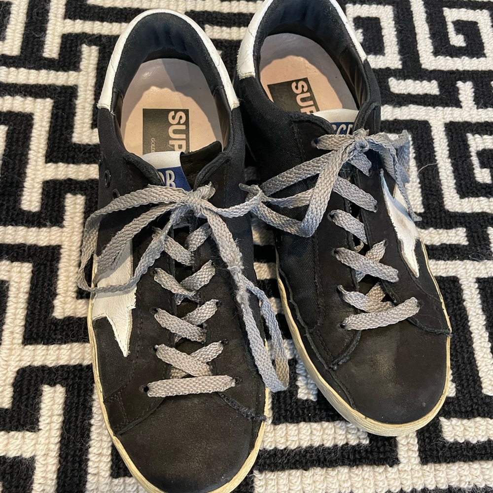 Golden Goose black Superstar sneakers size 36
